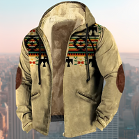 Laszlo - Hoodie-Jacke im Retro-Design – Khaki