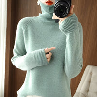 Silvana - Eleganter Rollkragenpullover – Grün