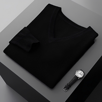 Walter - Bequemer V-Pullover – Schwarz