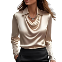 Dionne - Bequeme Langarmbluse – Beige