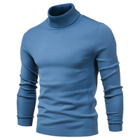 Benedikt - Traditioneller und bequemer Rollkragenpullover – Hellblau