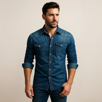 Maxime - Bequemes Langarm-Poloshirt – Dunkelblau