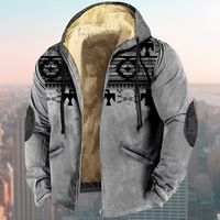Laszlo - Hoodie-Jacke im Retro-Design – Grau