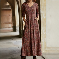 Sophie - Vintage-Kleid mit langen Ärmeln – Rot
