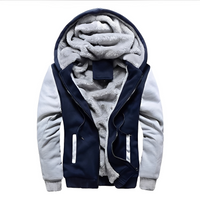 Istvan - Stilvolle und warme Kapuzenjacke – Blau/Grau