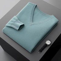 Walter - Bequemer V-Pullover – Grün
