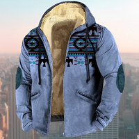 Laszlo - Hoodie-Jacke im Retro-Design – Blau