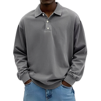 Clayton - Langarm-Poloshirt im zeitgemäßen Design – Grau