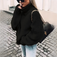 Vale - Eleganter und stilvoller Rollkragenpullover – Schwarz
