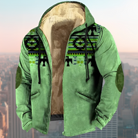 Laszlo - Hoodie-Jacke im Retro-Design – Grün