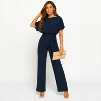 Nora - Stilvoller Jumpsuit mit Gürtel – Dunkelblau