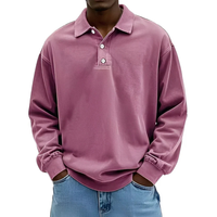Clayton - Langarm-Poloshirt im zeitgemäßen Design – Rosa