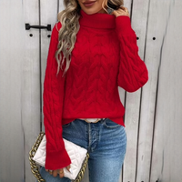 Amélie - Komfortabler Rollkragenpullover – Rot
