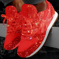 Ross - Stylishe Glitzer-Sneaker – Rot