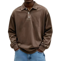 Clayton - Langarm-Poloshirt im zeitgemäßen Design – Braun