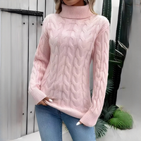 Amélie - Komfortabler Rollkragenpullover – Rosa