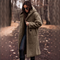 Yancy - Moderner und warmer langer Mantel – Dunkelkhaki