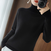Silvana - Eleganter Rollkragenpullover – Schwarz