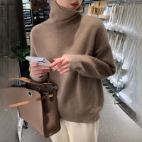 Adrienne - Eleganter und wohliger Rollkragenpullover – Dunkelkhaki