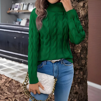 Amélie - Komfortabler Rollkragenpullover – Grün