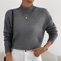 Roxana - Gemütlicher Pullover mit Stehkragen – Grau