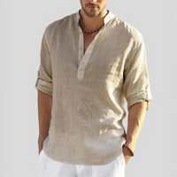John - Gemütliches V-Ausschnitt-Shirt – Beige