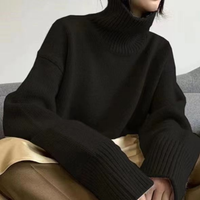 Adrienne - Eleganter und wohliger Rollkragenpullover – Schwarz