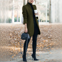 Savannah - Stilvoller langer Blazer – Grün