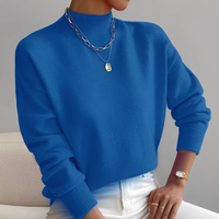Roxana - Gemütlicher Pullover mit Stehkragen – Blau
