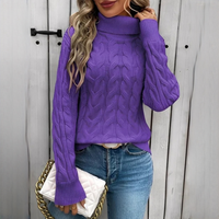 Amélie - Komfortabler Rollkragenpullover – Violett