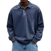 Clayton - Langarm-Poloshirt im zeitgemäßen Design – Marine