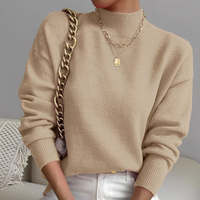 Roxana - Gemütlicher Pullover mit Stehkragen – Khaki