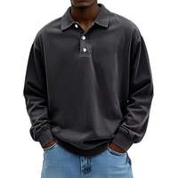 Clayton - Langarm-Poloshirt im zeitgemäßen Design – Schwarz