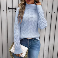 Amélie - Komfortabler Rollkragenpullover – Hellblau