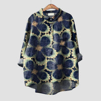 Anja™ | Elegante und zeitlose Bluse – Blume blau