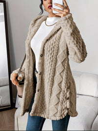 Sophia | Kuschelige Plüsch Strickjacke – Khaki