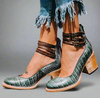Alwine | Elegante Vintage-Pumps für höchsten Komfort – Grün