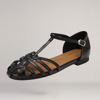 Stella® | Atmungsaktiver, handgefertigter Sandale – Schwarz