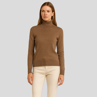 Alaina | Rollkragenpullover für Damen – Dunkelbraun