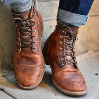 Vintage Lederstiefel für Herren – Braun