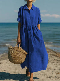 Florinelle - Maxi-Hemdblusenkleid – Blau