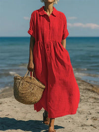 Florinelle - Maxi-Hemdblusenkleid – Rot