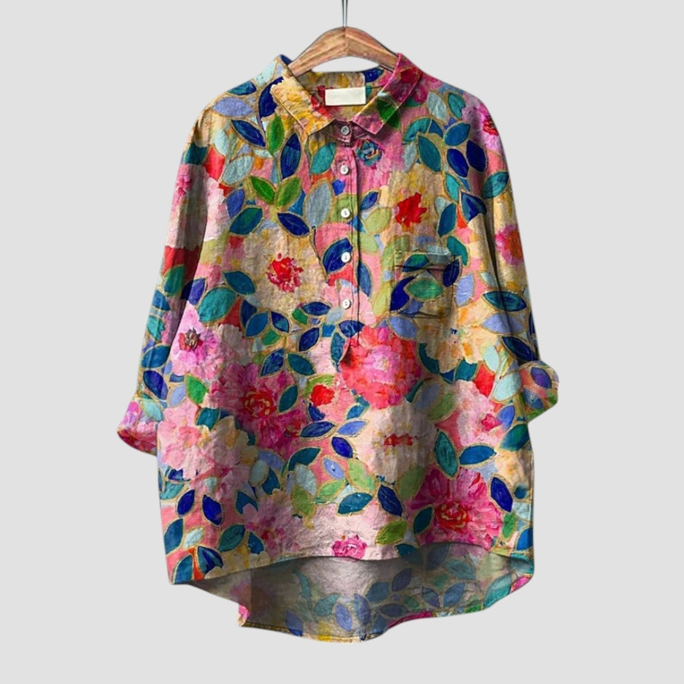 Birgit | Oversize-Bluse mit floralem Komfort