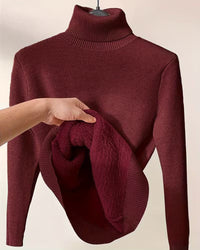 Mara | Warmer Rollkragenpullover weich & modern – Dunkelrot