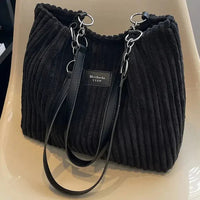 ANKE - CORDTASCHE MIT VERSTELLBAREN RIEMEN – Schwarz