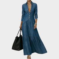 Mavira - Soft-Touch-Maxikleid – Marine