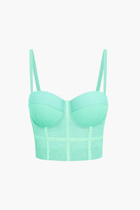 Andrea | Luftiges Mesh Bustier Korsett Top – Mintgrün