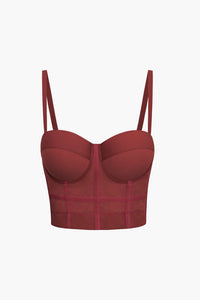 Andrea | Luftiges Mesh Bustier Korsett Top – Bordeaux