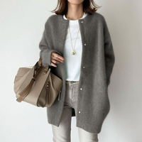Damen Mantel Mit Knopfleiste | Winter Lang – Grau