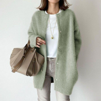 Damen Mantel Mit Knopfleiste | Winter Lang – Grün